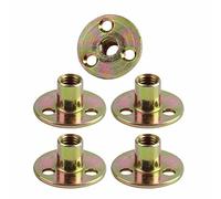5pcs Écrou de Bride à 3 Trous M10 Écrou en T à 3 Trou en Brad Écrou en T à Base Ronde en Fer Galvanisé pour la fixation de meubles de connexion
