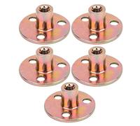 5pcs Écrou de Bride à 3 Trous M8 Écrou en T à 3 Trou en Brad Écrou en T à Base Ronde en Fer Galvanisé pour Fixation de Meubles de Connexion