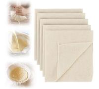 5Pcs Etamine Alimentaire Filtre Cheesecloth Reusable 50*50cm CotonToile a Beurre Filtre Passoire en Tissu pour Filtrer Fromage