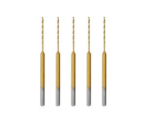 5pcs HSS Micro Foret Hélicoïdal Micro Forets Embouts en Spirale en Acier à Coupe Rapide Outils à Main Accessoires Compatible avec Proxxon 28852 0.8MM X 2.35MM