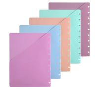 5pcs Intercalaires à Disque avec Pochette, 23,8x18cm Multicolores Intercalaires de Planificateur 9 Disques Inserts de Classeur Cahier Intercalaires d'Index Plastique pour Dossier Bureau École