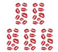 5PCS Kiss Tattoos Temporaire Réaliste Rouge À Lèvres Autocollants De Baiser Tatouage Temporaire Imperméable Et Longue Durée pour Halloween Noël Costume Fêtes Accessoires Tatouages De Baiser Tatouage T