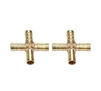 5pcs Laiton 4 Voies Tuyau Raccord en Croix Joint de Raccord en Cuivre Adaptateur à Barbelé Air Eau Gaz Carburant 6/8/10/12mm(10mm)