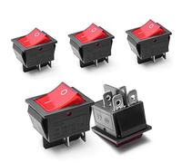 5Pcs Lumière On/Off DPST bateau Interrupteur à bascule 16A/250 V/20A 125 V AC 4 Broches Rouge