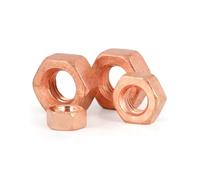 5pcs M10-1.5 Cuivre écrou hexagonal, écrou de blocage