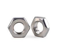 5pcs M9-1.0 (Thickness = 4mm) métrique 304 acier inoxydable fin fil fin écrous hexagonaux, écrous à dents fines