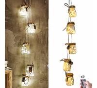 5PCS Mason Jar Fairy Lights Guirlande lumineuse Mason Jar Lights LED Strip Lights Lanterne suspendue rustique pour décoration murale, vacances, fête intérieure et extérieure
