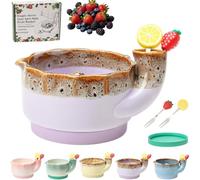 5pcs Multi-purpose Ceramic Berry Washing Bowl,360° Automatic Rotating Fruit and Vegetable Washing Bowl with Drain,Multi-function Colander,Quick Cleaning Kitchen Tool for Home,Kitchen，Purple
