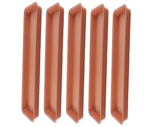 5pcs Plateaux de Plantes pour Pots, Soucoupe Jardinière, Plateaux de Plante en plastique, Soucoupes de Plantes Rectangular Flower Pot Drainage Trays pour intérieur extérieur, 48cmx19cmx2.5cm, Rouge