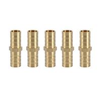 5pcs Raccord de Tuyau Droit à Deux Voies Raccord en Laiton Barbelé Connecteur de Tube Jonction 12mm