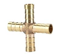 5pcs Raccords Connecteur Barbelé Croix 4 Voies Tuyauterie Laiton Air Eau Mazout Essence 6/8/10/12mm Pour Joint de Tuyau(10mm)