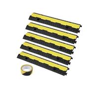VEVOR Lot de 5 rampes de protection de câbles à 2 canaux Pont de câbles en caoutchouc + PVC Pont de tuyaux 98 x 24 x 4,5 cm Protection anti-collision 5443 kg (par essieu) Capacité de charge Rampe de c