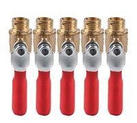 5pcs Robinet à Bille à Double Filetage Mâle G1/4 Accessoire de Compresseur d'Air Robinets à Tournant Sphérique Vanne en Laiton pour Raccords de Tuyau d'Air