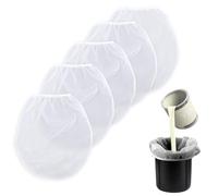 5pcs Sacs Filtrants à Peinture 2 Gallons, Blancs Nylon Filtre à Seau avec Ouverture Supérieure Élastique Sac Filtrant à Mailles Fines Filtre à Peinture et Liquide pour Le Jardinage de Peinture