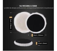 5pcs tao 150mm Bonnet de polissage + Disque de polissage Laine Éponge de polissage Tampon de polissage Tampon de polissage - M14