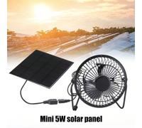 5W Mini Panneau Solaire USB Alimenté Ventilateur de Refroidissement, Ventilateur de Ventilation Portable pour Bureau, Bureau, Camping Extérieur, Niche à Chien, Ensemble de Ventilateur Solaire pour Ani