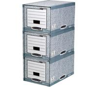 5x Bankers Box Système d'archivage à tiroirs 01820EU gris/blanc