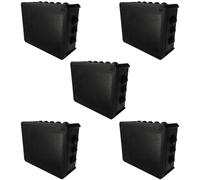 5x boîte hermétique en saillie avec presse-étoupes, couvercle vissé, 240x190x95mm, IP66, noir, EDO777832, EDO Technic