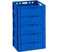 5x caisse à viande E2 caisse à viande Eurobox 60x40x20cm apte au contact alimentaire, robuste, empilable | caisses de stockage, caisses empilables, caisse de boucherie Germany
