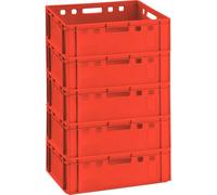 5x caisse à viande E2 caisse à viande Eurobox 60x40x20cm apte au contact alimentaire, robuste, empilable | caisses de stockage, caisses empilables, caisse de boucherie Germany
