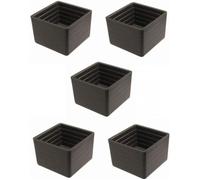5x EMBOUT DE TUBE CARRE 25x25 25MM ENVELOPPANT PROTECTION PLASTIQUE NOIR PIED MEUBLE CHAISE