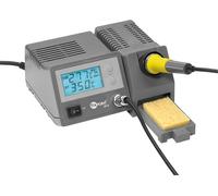 5x Goobay 51098 Station de soudage numérique EP5, 48 W, gris-jaune - kit de fer à souder numérique avec grand écran LCD éclairé (60 x 30 mm)