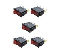 5X Interrupteur A Bascule OFF Lumineux Bipolaire 28X10mm 250V 15A ROUGE 3 Bornes