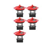 5X Lumière de Pelouse Solaire Phare Rotatif à LED Solaire Extérieur Décoration de Cour de Jardin Étanche (Rouge)