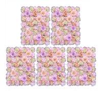 5X Mur de Fleurs artificielles Silk mur de roses Flower Wall Panels Panneaux muraux de fleurs en soie Fleur de fond de mariage Décoration DIY Art Deko