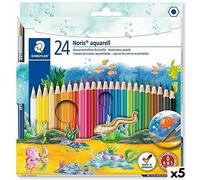 5x Noris 144 10NC24 Crayons de couleur Noris aqua 24 pièces 100 % PEFC