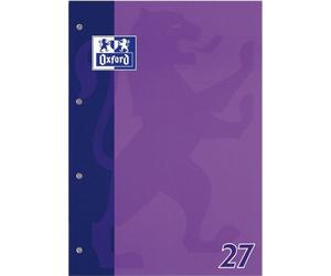 5x Oxford 100050352 Bloc scolaire Lin.27 A4 50 feuilles 90 g/qm 4 perforations