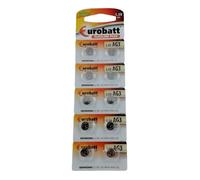 5x Pile Bouton AG3 1,5V Alkaline + 0% Mercure G3 LR41 SR41W GP92A 192