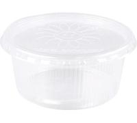 5x Pro Pac 50 pots d'emballage avec couvercle, PP rond 250 ml Ø 10,5 cm · 5,1 cm transparent | Unité inconnue (50 pièces)
