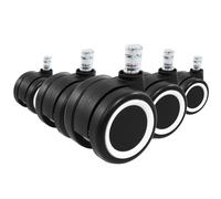 5x ROLO COLOR 60 11mm/60mm Sols durs - Roulettes Noir/Blanc