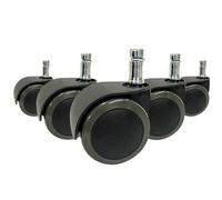 5x ROLO EASY 11mm/50mm Sols durs - Roulettes Noir