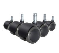 5x ROLO FIX 10mm/50mm Sols durs - Roulettes Noir