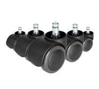 5x ROLO FREE 10mm/50mm Sols durs - Roulettes Noir