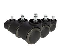 5x ROLO FREE 11mm/50mm Sols durs - Roulettes Noir