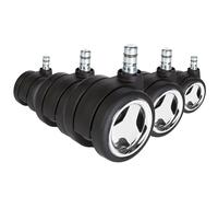 5x ROLO GAME No-Noise 11mm/60mm Sols durs - Roulettes chrome / noir