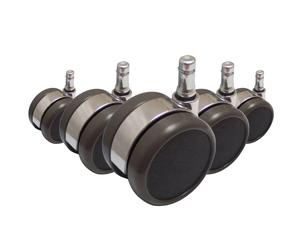 5x ROLO LUX 11mm/65mm Sols durs - Roulettes Chrome/Noir