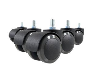 5x ROLO M10/50mm Sols durs - Roulettes Noir
