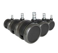 5x ROLO No-Noise 11mm/65mm Sols durs - Roulettes Noir