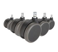 5x ROLO No-Noise 11mm/75mm Sols durs - Roulettes Noir