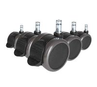 5x ROLO STOP 10mm/65mm Sols durs - Roulettes Noir