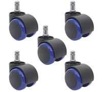 5x roulettes pour sol dur HWC-H86 150kg capacité de charge 50mm bleu