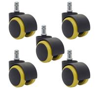 Mendler Roulettes pour sol dur HWC-H86 5x 50 mm 150 kg Jaune