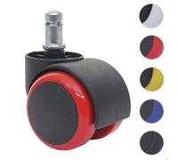 5x roulettes pour sol dur MCW-H86 150kg capacité de charge 50mm rouge