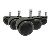 HJH Office Roulettes ROLO EASY 10 mm / 50 mm pour sols durs 5x Noir