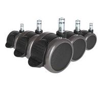 5x ROLO STOP 10mm/65mm Sols durs - Roulettes Noir