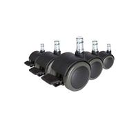 5x Roulettes ROLO STOP pour sols durs avec frein de stationnement 11mm / 50 mm